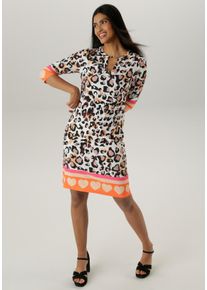 Damen Jerseykleid, bunt, modisch, Gr. 38, Aniston SELECTED, gemustert, bedruckt, Jersey, Obermaterial: 95% Polyester, 5% Elasthan, Kleider, mit breit