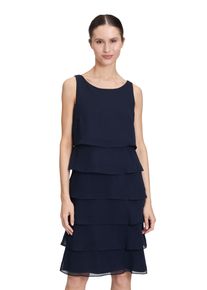 Vera Mont Damen Cocktailkleid "Vera Mont Cocktailkleid mit Volant", blau, festlich, Gr. 46, Chiffon, Obermaterial: 100% Polyester. Futter: 100%