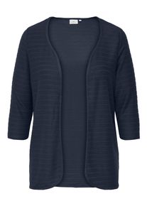 Only CARMAKOMA Damen Strickjacke "CARTENNA 3/4 CARDIGAN JRS", blau, modisch, Gr. M, unifarben, Strick, Obermaterial: 70% Polyester, 30% Viskose,