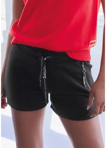 Damen Sweatshorts, BENCH. LOUNGEWEAR, Gr. 36, schwarz, Sweatware, Obermaterial: 60% Baumwolle, 40% Polyester, unifarben, casual, Hosen, mit
