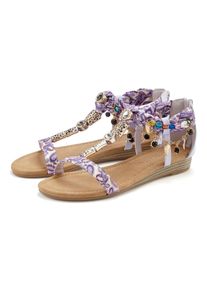 Lascana Damen Sandale "Sommerschuh, Sandalette", Gr. 36, lila, Obermaterial: 50% Lederimitat, 50% Textilmaterial. Futter: 100% Lederimitat.