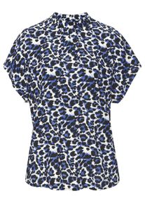 Lascana Damen Kurzarmbluse, blau, modisch, Gr. 36, animal-print, Web, Obermaterial: 100% Viskose, Blusen, mit Alloverdruck, Damenbluse, sportlich