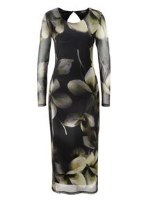 Aniston CASUAL Damen Maxikleidschwarz, sand, lindgrün, moosgrün, grün, dunkelgrün, taupe, flieder, dunkelbraun, braun, feminin, Gr. 36, Batikmuster,