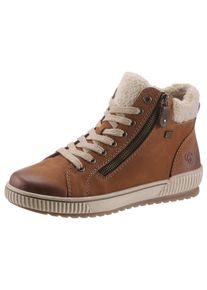 Remonte Damen Winterboots, Gr. 44, braun, Leder, Textil, Fellimitat, sportlich, Schuhe, Schnürboots, Stiefelette, Casual-Boots mit Tex-Ausstattung