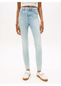 Tommy Jeans Damen Bootcut-Jeans "SYLVIA HGH FLR", blau, casual, Gr. 26, unifarben, Denim/Jeans, Obermaterial: 92% Baumwolle, 6% Elastomultiester, 2%