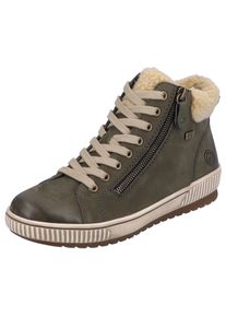 Remonte Damen Winterboots, Gr. 40, grün, Leder, Textil, Fellimitat, sportlich, Schuhe, Schnürboots, Stiefelette, Casual-Boots mit Tex-Ausstattung