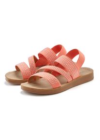 Vivance Damen Sandale "Mule, Sandale, offener Schuh, Pantolette, Sommerschuh", Gr. 42, orange, Obermaterial: 100% Textilmaterial. Decksohle: 100%