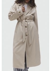 Only Damen Trenchcoat "ONLLINE X-LONG TRENCHCOAT OTW NOOS", braun, modisch, Gr. S, unifarben, Web, Obermaterial: 100% Polyester, Mäntel, mit