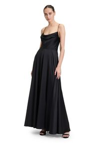 Vera Mont Damen Abendkleid "Vera Mont Abendkleid mit Wasserfallausschnitt", schwarz, elegant, Gr. 38, Satin, Obermaterial: 97% Polyester, 3%