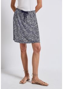 Street One Damen Minirock, blau, casual, Gr. 46, bedruckt, Stoff, 95% Viskose, 5% Elasthan, Röcke, mit Elastikbund