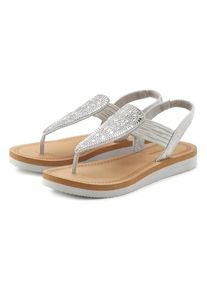 Venice Beach Set: Badesandale 'Sommerschuh' grau Gr. 39 für Damen. Mit Glitzerdetails