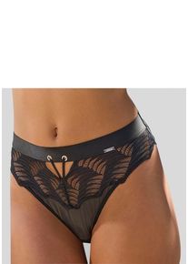 Lascana String 'Marla' schwarz Gr. 32/34 für Damen. Mit Bänder, Ösen, Spitze. Körpernah