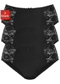 Petite Fleur Hüftslip schwarz Gr. 48/50 für Damen. Mit Spitze, Schleife. Nachhaltig.