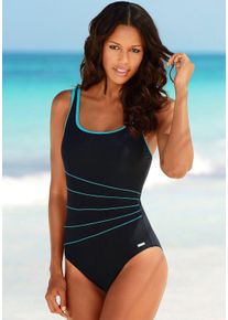 Lascana sheego Große Größen Badeanzug, schwarz-türkis, Größe 38 - Damen