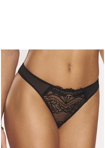 Lascana String 'Eleonora' schwarz Gr. 44/46 für Damen. Mit Spitze, Schmuckelement. Körpernah