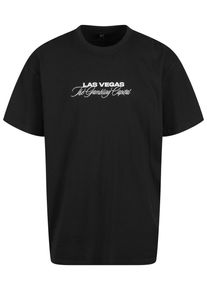 MisterTee Herren T-Shirt "MisterTee Gambling Capital Oversize Tee", schwarz, casual, Gr. XS, bedruckt, 100% Baumwolle, Shirts