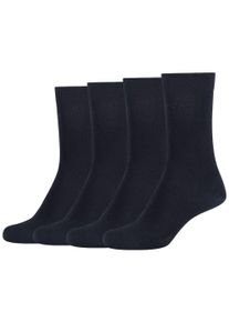 Camano Damen Basicsocken "ca-soft", Gr. 35, blau, Baumwollmischung, unifarben, Socken, Mit Piquee-Bund ohne Gummidruck