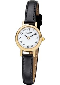 Regent Uhren REGENT Damen Quarzuhr, schwarz, Armbanduhren, Armbanduhr, Damenuhr, Mineralglas, Lederarmband, Ø ca 20mm, analog