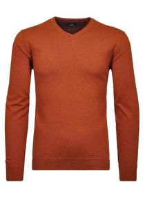 Ragman Herren V-Ausschnitt-Pullover, orange, casual, Gr. XXL, 95% Baumwolle 5% Cashmere, Pullover