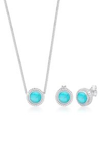 Elli Damen Schmuckset "Vintage Boho Howlith Türkis 925 Sterling Silber", OneSize,mit Stein, silber, Silber 925 (Sterlingsilber), Schmuck-Sets