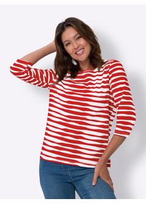 Classic Basics Damen 3/4-Arm-Shirt "Shirt", rot, Gr. 54, gemustert, gestreift, 100% Baumwolle, Shirts
