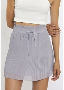 FRESHLIONS Damen Sommerrock "Calista", grau, casual, Gr. L, unifarben, 100% Polyester, Röcke, mit tollem Falten-Design