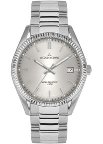 Jacques Lemans Damen Quarzuhr "Derby", silber, Armbanduhren, Armbanduhr,Herrenuhr,Damenuhr,Edelstahlarmband,bis 10 bar wasserd.