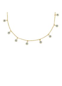 Fossil Damen Kette mit Anhänger "Schmuck SUTTON Evil Eye Böser Blick magisches Auge, JA7283710", Metall, L: 46,5cm B: 1mm, bunt, Metall, B:1mm,