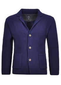 Ragman Herren Strickfleecejacke, blau, Gr. XXXL, 70% Wolle 30% Nylon, Jacken