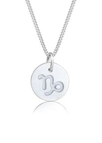 Elli Damen Kette mit Anhänger "Sternzeichen Steinbock 925 Sterling Silber", 45, ohne Stein, Silber 925 (Sterlingsilber), L: 45cm, silber, Silber 925