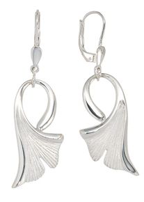 Jobo Damen Paar Ohrhänger "Ohrringe Ginko", Silber 925 (Sterlingsilber), silber, Silber 925 (Sterlingsilber), Ohrringe, 925 Silber
