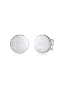 NENALINA Damen Paar Ohrstecker "Basic Kreis Rund Gebürstet Ohrstecker 925 Silber", OneSize, ohne Stein, Silber 925 (Sterlingsilber), grau, Silber 925