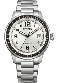 Citizen Herren Automatikuhrsilberfarben, silberfarben, Armbanduhren, Armbanduhr, Herrenuhr, Mechanische Uhr, Edelstahlarmband, analog, Tag