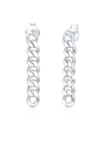 Elli Damen Paar Ohrstecker "Hänger Panzerkette Trend Blogger Cool 925 Silber", OneSize, ohne Stein, Silber 925 (Sterlingsilber), silber, Silber 925