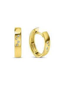 OROLINO Damen Paar Creolen "Gold 585 mit 8 Brillanten zus. 0,04ct.", ONE-SIZE, 0,04 ct SI = kleine Einschlüsse, Gold, gelb, Gold, Ohrringe