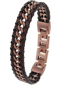 JOOP! JOOP Herren Lederarmband "2038037, 2038038", Edelstahl-Leder, braun, Edelstahl, Leder, Armbänder