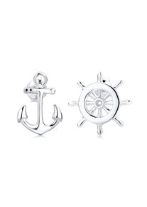Elli Damen Paar Ohrstecker "Ohrstecker Steuerrad Anker 925 Sterling Silber", OneSize, ohne Stein, Silber 925 (Sterlingsilber), silber, Silber 925