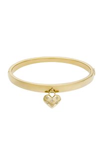 Fossil Damen Armreif "Schmuck Geschenk Edelstahl SADIE Herz, JF04831710", Edelstahl, gold, Edelstahl, Armbänder, mit Glasstein