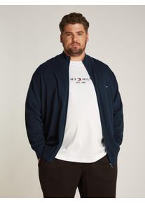 Tommy Hilfiger Big & Tall Herren Strickjacke "BT-ESSENTIAL COTTON ZIP THRU-B", blau, casual, Gr. 4XL, TOMMY HILFIGER BIG & TALL, unifarben, Strick, Obermaterial: 100%