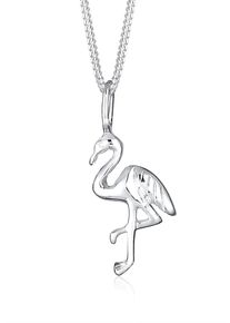Elli Damen Kette mit Anhänger "Flamingo 925 Sterling Silber", 45, ohne Stein, Silber 925 (Sterlingsilber), L: 45cm, silber, Silber 925