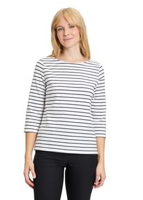 Betty Barclay Damen 3/4-Arm-Shirt "Betty Barclay Ringelshirt mit U-Boot-Ausschnitt", blau, casual, Gr. 36, Jersey, Obermaterial: 95% Baumwolle, 05%