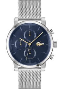 Lacoste Herren Multifunktionsuhr "REPLAY"silberfarben, Armbanduhren, Armbanduhr, Quarzuhr, Herrenuhr, Edelstahlarmband, analog