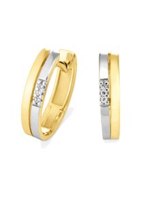 OROLINO Damen Paar Creolen "Gold 585 mit 6 Brillanten zus. 0,03ct.", ONE-SIZE, 0,03 ct SI = kleine Einschlüsse, Gold, gelb, Gold, Ohrringe