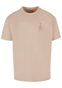 Merchcode Herren T-Shirt "Merchcode Herren K Heart Heavy Oversized Tee", braun, casual, Gr. L, bedruckt, 100% Baumwolle, Shirts