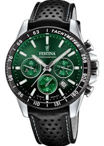 Festina Herren Chronograph "Timeless Chronograph", schwarz, Armbanduhren, Armbanduhr, Quarzuhr, Herrenuhr, Stoppfunktion, Lederarmband