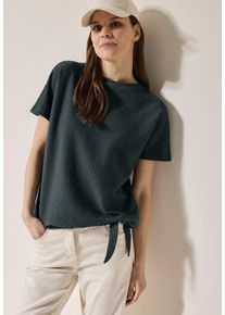 Cecil Damen T-Shirtslate khaki, casual, Gr. XS, unifarben, Sweatware, Obermaterial: 50% Polyester, 48% Baumwolle, 2% Elasthan, Shirts, mit Struktur