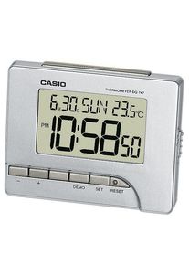 Casio Quarzwecker "DQ-747-8EF", silber, Wecker, Wecker, Digitalwecker, Thermometer, Snooze,Geschenkidee, Schlafzimmer