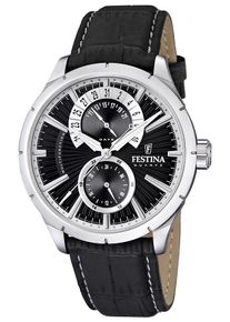 Festina Herren Multifunktionsuhr "Retro", schwarz, Armbanduhren, Armbanduhr, Quarzuhr, Herrenuhr, Lederarmband, Datum