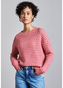 Street One Damen Rundhalspullover, rosa, casual, Gr. 38, unifarben, Stoff, 33% Polyester, 31% Polyacryl, 24% Baumwolle, 12% Polyamid, Pullover, mit