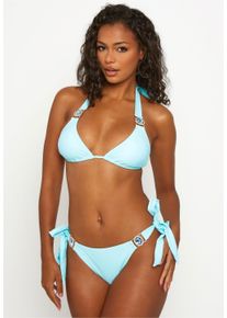 MODA MINX Damen Triangel-Bikini-Top "Amour Triangel Top", blau, feminin, Gr. M, unifarben, 82% Polyamid, 18% Elasthan, Bikini-Oberteile, mit